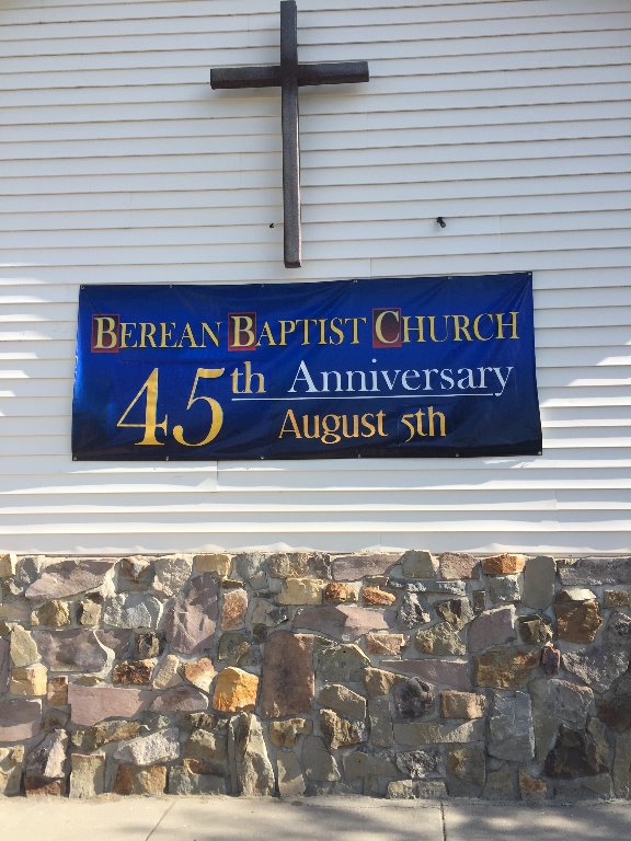 Banner on Front of Church